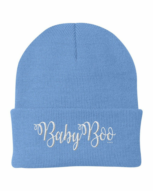 Cuffed Beanie Knit Cap - Baby Boo Embroidered Graphic Hat / Yupoong