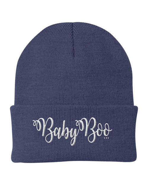 Cuffed Beanie Knit Cap - Baby Boo Embroidered Graphic Hat / Yupoong